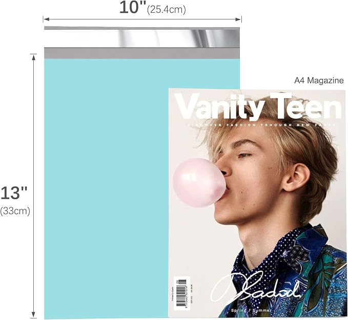 Fuxury Poly Mailers 10x13 Inch 1200 Pcs, Bulk Shipping Bags for Clothing, Strong Adhesive Shipping Envelopes for Small Business Suppliers,Waterproof Mailers Poly Bags Mailing Envelopes Light blue