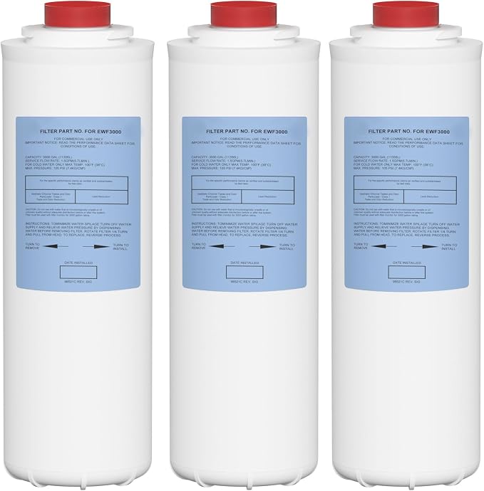 51300C Water Replacement Filter Compatible with Elkay 51300C EWF3000, and Ezh20 Bottle Filling Station, 3000 Gallon Water Filter Replacement for ERF750, 51299C, 55898C (No Chip)
