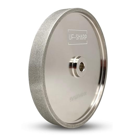 CBN Grinding Wheel 6 inch 1/2 Arbor 600 Grit, 6" Dia X 1" Wide for Sharpening Woodturning Tools、High Speed Steel Tools，Suitable for All Kinds of 6 inch Bench Grinders（600 Grit）