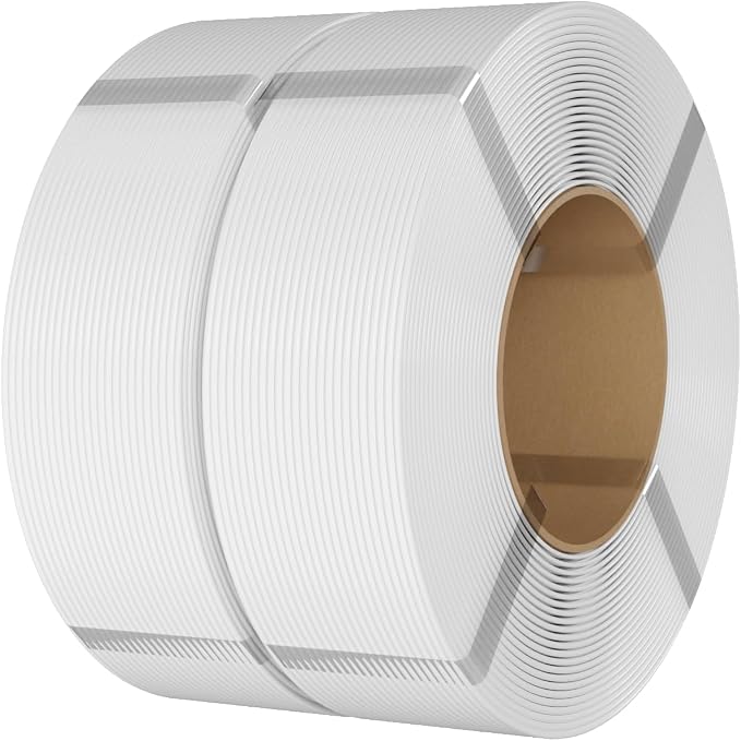 eSUN PLA Basic Refilament 1.75mm, 3D Printer Refill High Speed PLA for Fast Printing, 1KG per Roll, 2 Rolls Spoolless 3D Printing Filament for High Speed 3D Printers, White