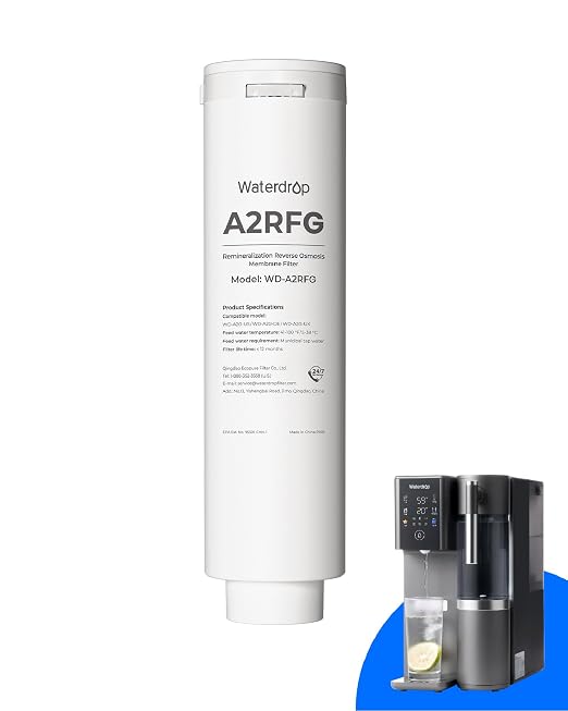 Waterdrop A2RFG Filter, Replacement for A2G RO System, 12-Month Lifetime | Mineral Filter, Enhanced Filtration, Long Filter Lifespan, Easy and Quick Filter Replacement