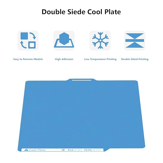 X1C, P1P, P1S Dual Side Low Temperature Cold Printing Build Plate, 3D Printer Double Sided Textrued Platform with Identification Code for Bambu Lab P1/X1 Series, A1 257x257mm
