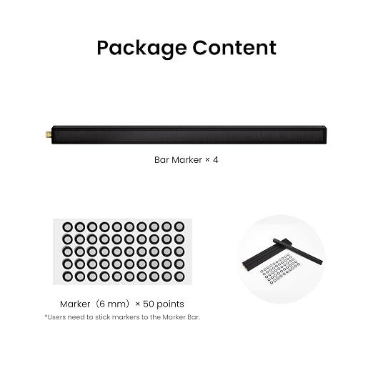 Revopoint 3D Bar Marker Kit for 3D Scanning, 3D Tracking Dots Reference Point Marker for Preventing Tracking Loss and Enhance Accuracy, 4 Pieces Bar Marker with 6.0 mm 3D Scanning Markers
