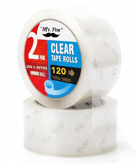Mr. Pen- Packing Tape, 2 Pack, 2 Inch Wide, 60 Yards, 1.9mil, No Smell | Clear Packing Tape for Shipping, Packaging, Moving and Storage