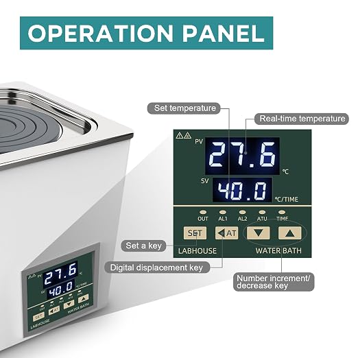 Lab 300℃/ 572℉ 2000 RPM Magnetic Stirrer Hot Plate 2L W/Support Stand & Lab Lab Water Bath Digital LWB-1 Thermostatic Heater Electric Heating Devices Stainless Steel Liner 3L Capacity 1 Selectable Op