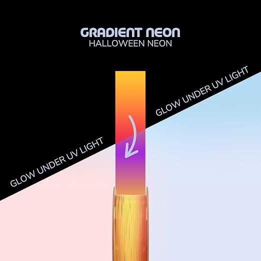 Polymaker Panchroma PLA Filament 1kg, Gradient 3D Printing Filament 1.75mm | Halloween Neon, Neatly Wound PLA for Easy Print & Smooth Feeding. Compatible with Bambu Lab & Most 3D Printers