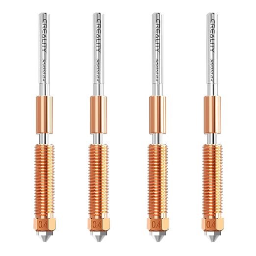 Creality Official K1 SE/K2 SE Nozzle 0.4mm, 4PCS Quick-Swap 3D Printer Nozzle Copper Alloy and Hardened Steel Nozzle with Titanium Alloy Heat Break for K1C, K1, K1 Max, Ender 3 V3 SE, Ender 3 V3 KE