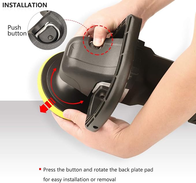 Buffer Polisher, SPTA 7 Inch 180mm Rotary Polisher Car Polisher Electric Polisher RO Polisher & Polishing Pads Set for Auto Buffing and Polishing
