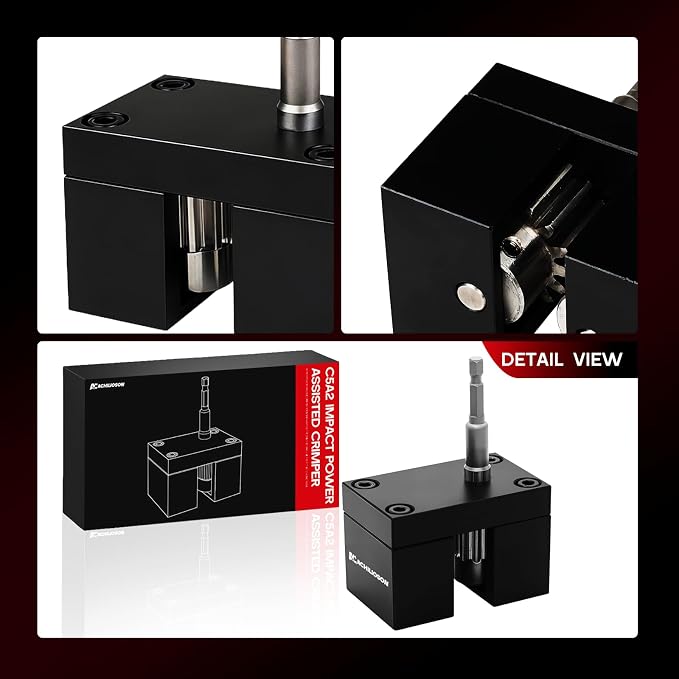 C5A2 Impact Power Assisted Crimper HVAC Crimping Tool - Shank Pipe Crimping Machine, Stainless Steel Pipe Fitting Splicing Tool for Sheet Metal Crimp