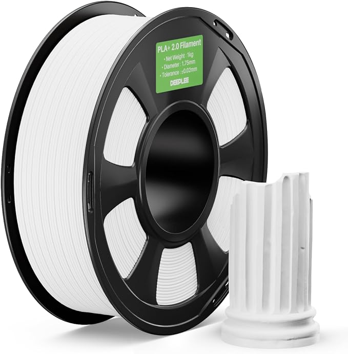 PLA+ 2.0 Filament 1.75mm, Stronger Toughness 3D Printer Filament, White 1KG, Upgrade PLA Plus 3D Printer Filament, High Speed PLA+ Filament for Most FDM 3D Drucker