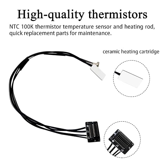 P2S Hotend Heating Assembly Kit All Metal Base Clip for Bambu Lab 3D Printer | Hot End Heat Assembly with Thermistor & Heater Cartridge, Ceramic Zirconia Insulated Base, 2200°C Heat-Resistant, Quick-Swap