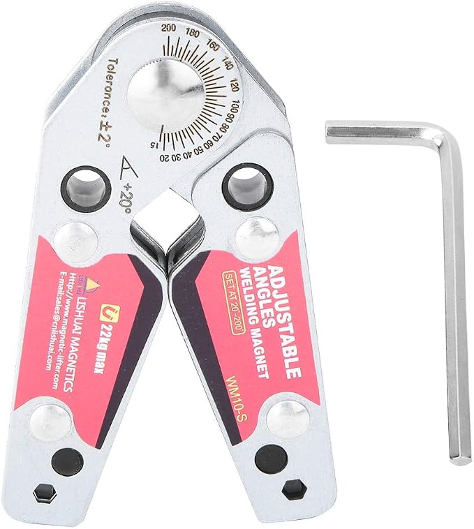 Adjustable Angle Welding Magnets with Wrench, 20-200 Degree Adjustable Angles Welding Magnetic Welding Clamp Holder, Welding Equipment