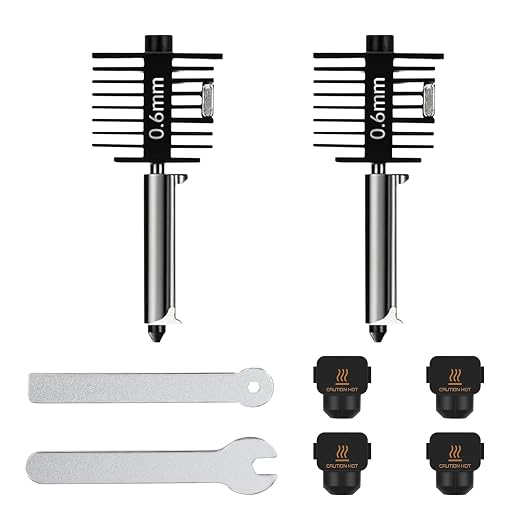 Bamboo Lab Upgrade Hardened Steel Hotend Kit for Bambu Lab A1 Mini /A1,2 Pack 0.6mm Harden Steel Nozzle,All Metal Extruder Hot End Heating Block Replacement, High-Speed 3D Printer Accessories