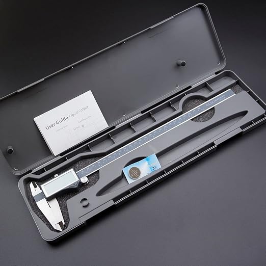 Clockwise Tools IP54 Grade Digital Caliper, DCLR-1205 0-12" /300mm, Inch/Metric/Fractions Conversion, Stainless Steel, Large LCD Screen