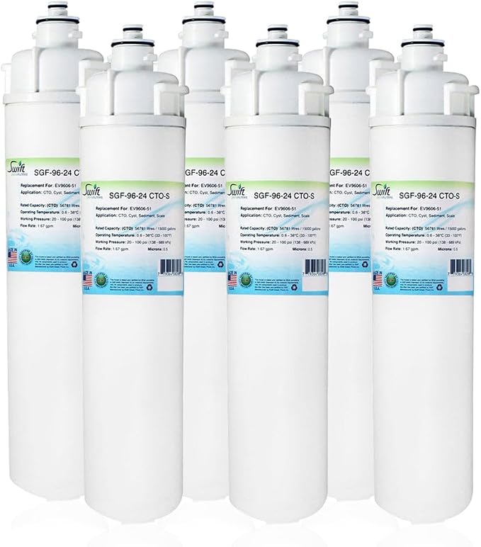 Swift Green Filters SGF-96-24 CTO-S Compatible Commercial Water Filter Replacement Cartridge for 4SI, BH2, 4FC-S, OW4-Plus, EV9606-51, EV9612-50 EP35R, EV9692-31, EV9693-31,9655-11.