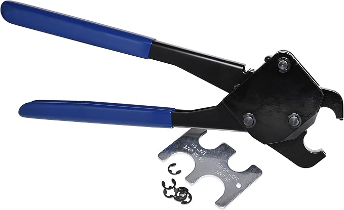 WaterLine Heavy Duty PEX Crimp Ring Tool for Plumbers | Professional-Grade Plumbing Crimper for ½” Copper PEX Rings | Low Profile, One-Handed Design | Includes GO/NO GO Gauge for Precision Crimping