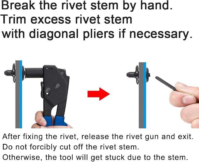 ORXPLUS Tools 90∘Angle Plastic Rivet Hand Gun Kit One Hand Operation w/ 40 Sample Poly Rivets