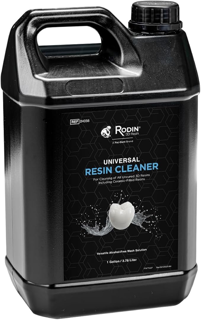 Pac-Dent Rodin Universal Resin Cleaner, 1 Gallon - IPA-Free 3D Printing Resin Cleaner for Dental SLA/DLP/LCD, Nonflammable Low-Odor Alternative to Isopropyl Alcohol