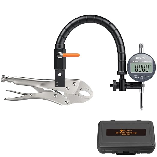 Neoteck Disc Brake Rotor Gauge Dial Indicator 1"/0.0005" Digital Runout Gauge Set Ball Joint Runout Set with 360° Flexible Arm Tight Grip Locking Vise for Automotive, Mechanical, Industrial Processes