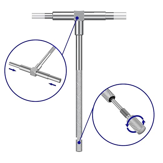 HDLNKAK Indicator Magnetic Base and Flex Arm Combo, 360 Deg Flexible Stem Holder for Digital Dial Indicator Gauge,elescoping Gage Set, 6 Pack Stainless Steel T - Bore Hole Gauges.