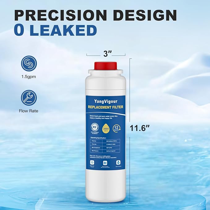 Water Filter Replacement Compatible with Elkay 51300C, 51300C Water Filter, Compatible with EzH2O Filter, 51299C, 55898C, High Capacity 3000 Gallon (2 PACK)