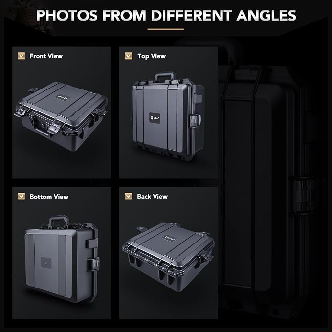 Lykus HC-4120 Waterproof Hard Case with Foam, Interior Size 16.1x14.2x7.5 inch, Suitable for camera,projector,electronic equipment and more
