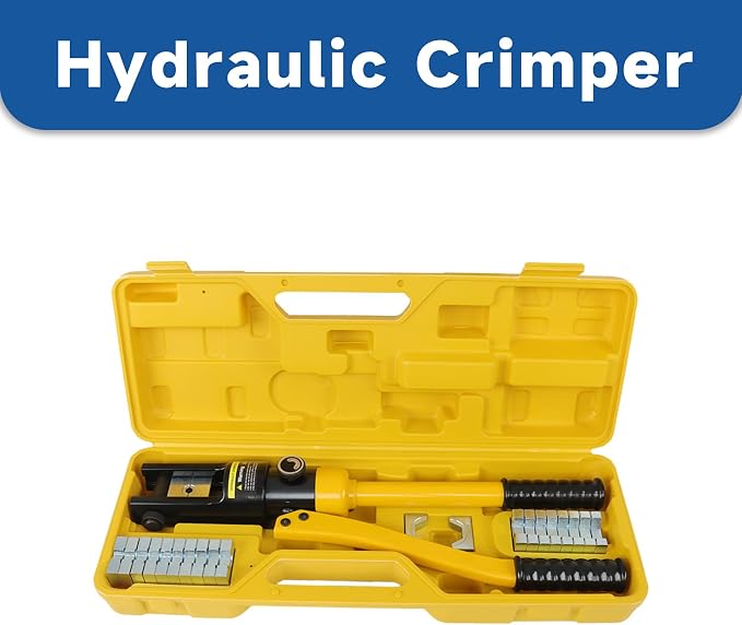 WFLNHB 16 Ton Hydraulic Wire Cable Lug Terminal Crimper Crimping Tool with 11 Dies YQK-300 Fit for for Welding Cables, Power Wires and Electrical Cables