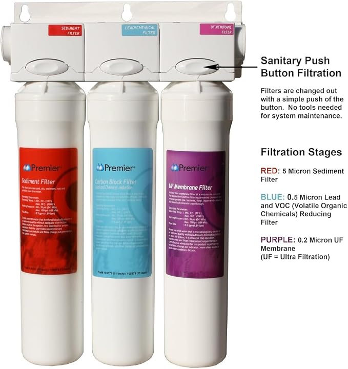 Watts Premier Annual Pure UF-3 5-Pack Filter Kit for 3-Stage Ultra Filtration and RO Pure Reverse Osmosis System, Push Button, 2 Sediment Filters, 2 LVOC Carbon Filters, UF Membrane, WQA Certified