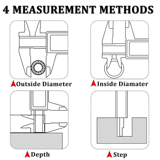 Inside Groove Vernier Caliper 9-200mm, Inner Vernier Calipers Carbon Steel, Professional Carbon Steel Double Claw Inner Groove Vernier Calipers(9-300mm)