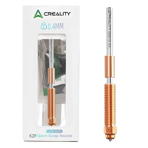 Creality Official K2 Plus Nozzle, 0.4mm 1 PCS Quick-Swap 3D Printer Nozzle Copper Alloy and Hardened Steel Nozzle for 3D Printer K2 Plus, K2, Creality Hi