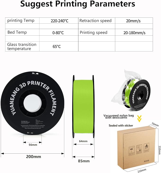 Pinkish Yellow PETG 3D Printer Filament 1.75mm, 1kg Spool, Strong & Durable Material, Heat-Resistant, Low Warping, ±0.03mm Precision, Ideal for Functional Parts