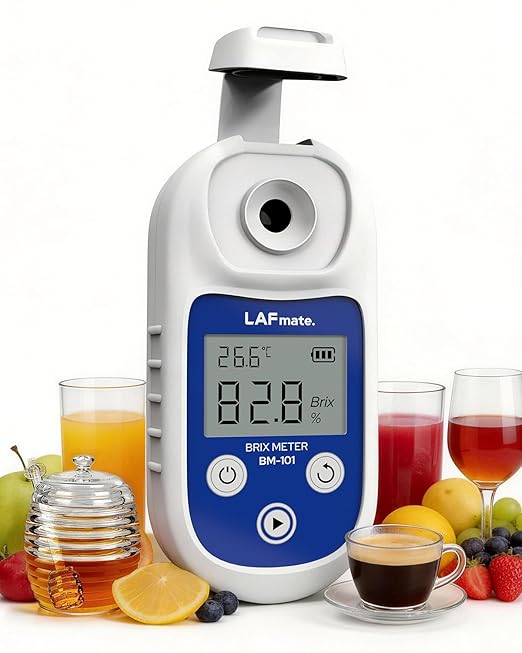 Brix Refractometer 0-95% ±0.2%, Digital Refractometer with ATC, IP65 Brix Meter for Honey,Juice, Wine & Home Brewing,BM-101