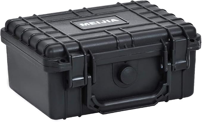MEIJIA Portable All Weather IP67 Waterproof Protective Case,Hard Camera Case,Dry Case with Customized Foam,Fit Use of Drones,Camera,Equipments,Elegant Black (9.17inch x 7.56inch x4.33inch)
