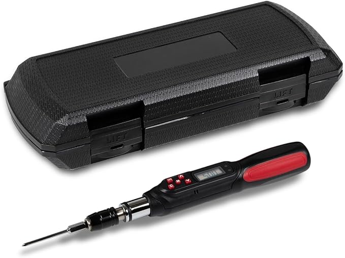 Tapha Tools Digital Torque Screwdriver 0.44-4.42 in-lbs (5-50 cN-m / 0.51-5.1 kg-cm) Torque Range, Accurate to ±2% Dual Direction, LED and Buzzer Notification, Preset Memory (SPN-T05BN)