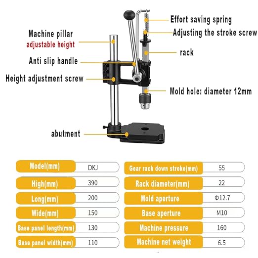 Leather Hole Puncher Hand Punching Machine Manual Press Puncher Punch Tools for DIY Craft, Black