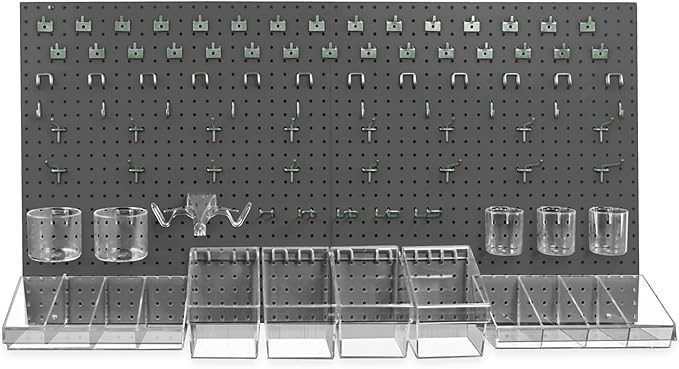 Azar Displays 900988-BLK 125-PIECE PEGBOARD ORGANIZER KIT (2-24""X 24"")", Black