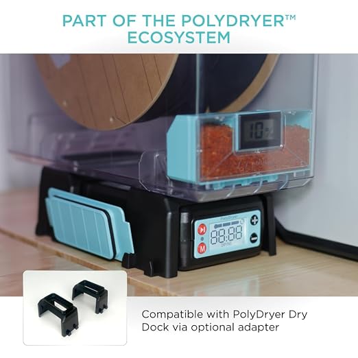 Polymaker PolyDryer Box XL, Airtight Filament Storage Box with Hygrometer, Moisture Proof Filament Container for Multi-Materials, 1.75mm/2.85mm/3.00mm, up to 3kg Spool, Print Without Breaking Seal