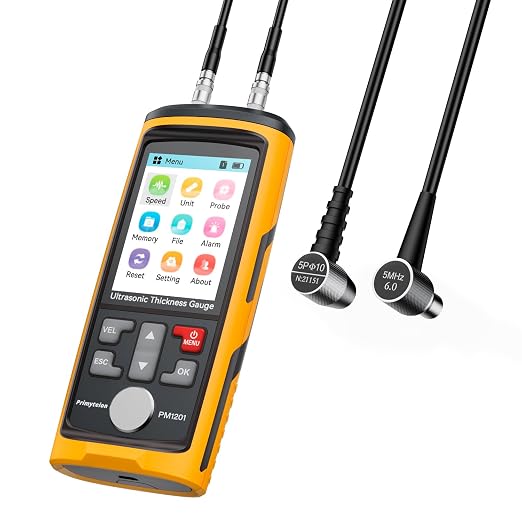 Ultrasonic Thickness Gauge,Range 0.039 to 11.811 inch, Digital Metals Thickness Tester with 2 Probe, Type-C Charging for Steel, Metals, Plastic, Glass, PVC, Pipes