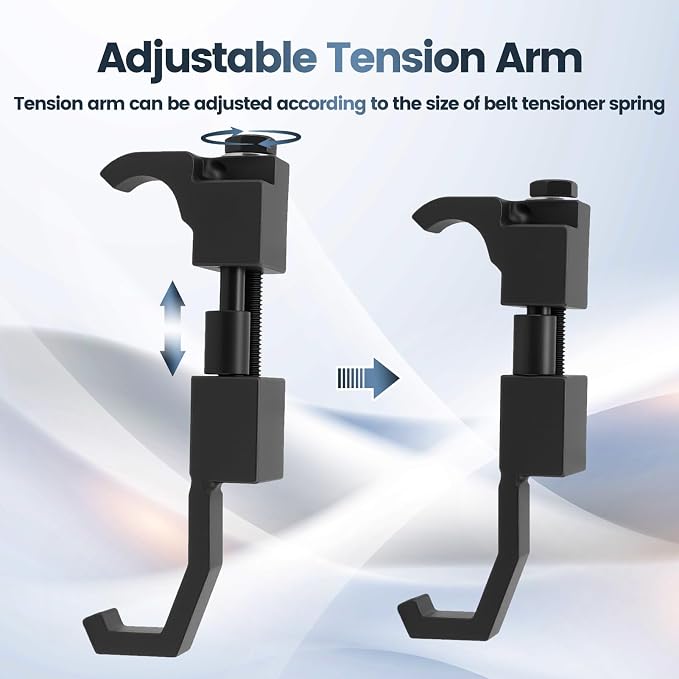 5460 Serpentine Belt Tensioner Tool, Belt Tension Compressor & Spring Compressor for Engine Drive Belts/Tensioner Pulleys, Forged High Carbon Steel, Rustproof, Adjustable Arm