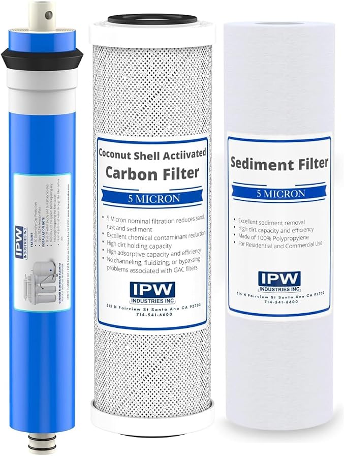IPW Industries Inc. | Hydro Logic Stealth RO100 - Sediment & Activated Carbon Block Filter Set w/RO Membrane for Reverse Osmosis Water Filter System