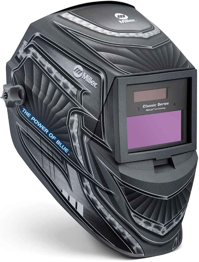 Miller Classic Series Auto-Darkening Welding Helmet - Professional TIG/MIG Welding Mask with ClearLight Technology, High Definition Optics, Variable Shade 8-13, Comfortable Headgear, Metal Matrix