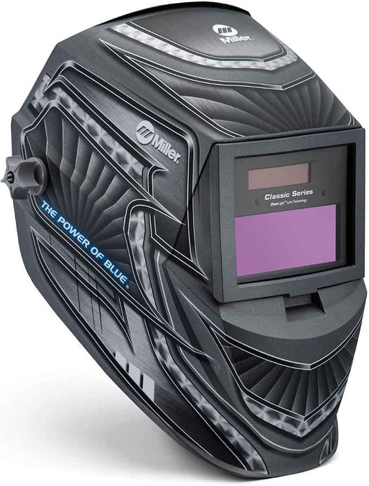 Miller Classic Series Auto-Darkening Welding Helmet - Professional TIG/MIG Welding Mask with ClearLight Technology, High Definition Optics, Variable Shade 8-13, Comfortable Headgear, Metal Matrix