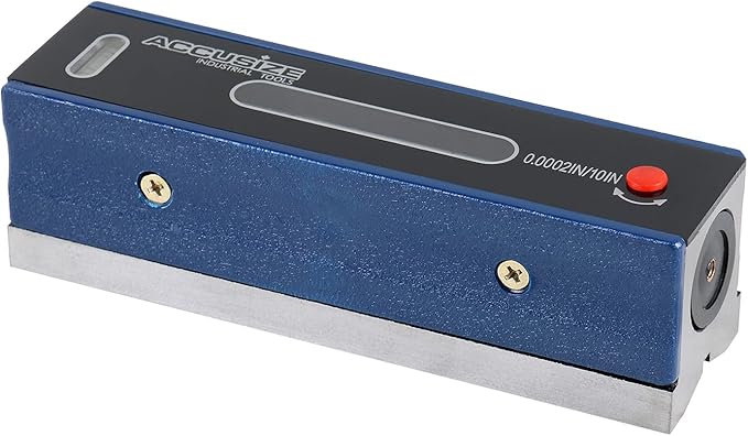 Accusize Industrial Tools 6 inch Master Precision Level in Fitted Box, Accuracy 0.0002''/10'', S908-C684 | Accuracy 0.0002"/10", V-Groove Base, Cross Test Vial, Insulating Grip, Cast Iron