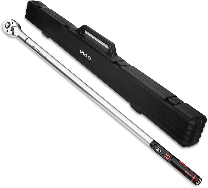 VANPO Digital Torque Wrench 3/4-Inch 31–627 ft-lb for Heavy Equipment | ±2% Accuracy, Electronic Torque Wrench with LED, Buzzer, Vibration Alert for Heavy Truck, Industrial Equipment & Agricultural