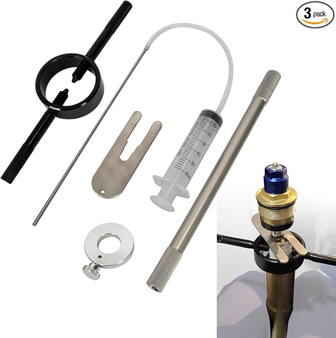 Motorcycle Fork Service Tool Kit - PSLER Fork Spring Compressor, Oil Level and Damper Rod Bleed Tool