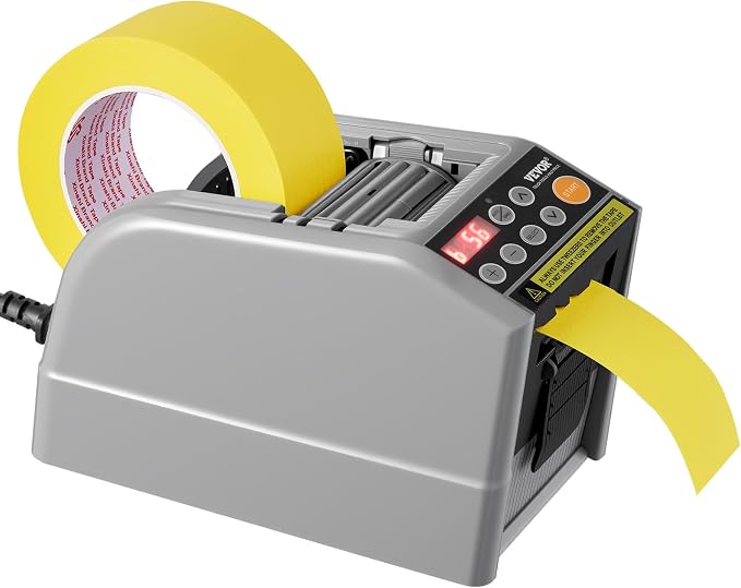 VEVOR Automatic Tape Dispenser Adhesive Electric Tape Cutter Packaging Machine Tape Cutting Machine 6-60mm Tape Width