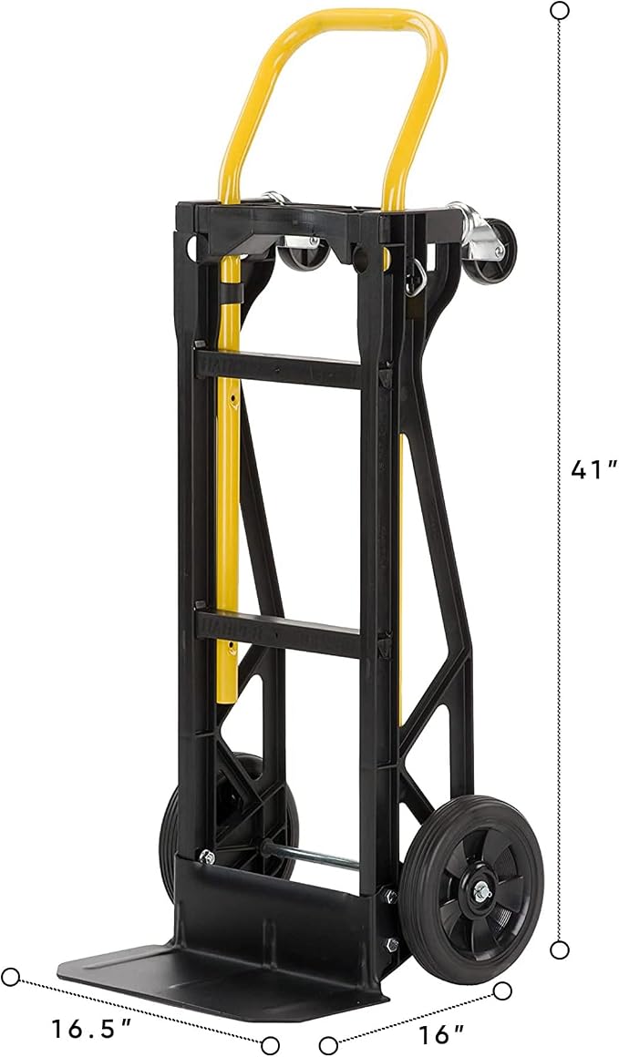 Harper Trucks Convertible Nylon Hand Truck w/ Stair Glides, 300lb Dolly & 400lb Cart Limit