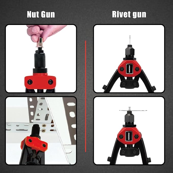 PROWIN 2IN 1 RIVET NUT TOOL Hand Blind Riveter 13" Rivet Nut Tool Long Handles,Labor-Saving Riveting Tools with Nut Setting System