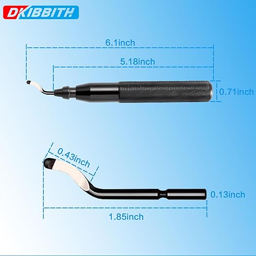 DKIBBITH Deburring Tool with 11 HSS Swivel Blades for Metal, 3D Prints,Resin,Ideal for Plumbing & 3D Printing Burr Removal,Black.