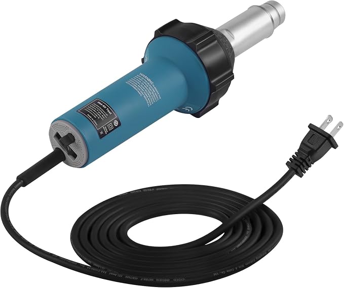 1600W 110V Hot Air Welder Heating Gun, Handheld Hot Air Torch Plastic Welding Gun for TPO PVC Vinyl Welding Kit with Welding Speed Nozzle Roller Rod Carrying Case